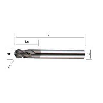 2 Flutes Ball Nose End Mill Cutter